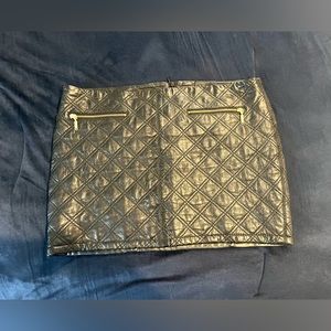 Quilted leather skirt